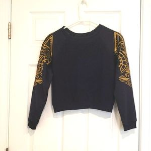 Cropped Embroidered Sweater (Size S)